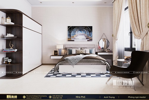 Thiết kế nội thất phòng ngủ Master sang trọng - NBX478